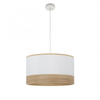 Distribuidor - Lâmpadas Diversas | Colgantes Moderno | COLGANTE OLGA 1XE27 BLANCO/BLANCO-MAD.CLARA REGX30X30 CM Ref: 190093001